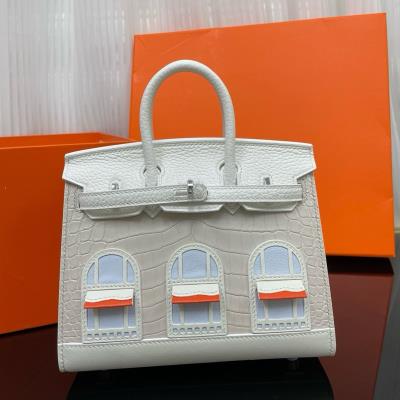 wholesale quality hermes faubourg birkin snow alligator